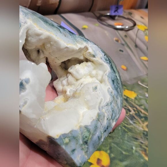 Druzy Moss Agate Heart - Picture 4 of 8